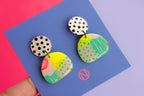 Polka Abstract Statement Earrings - Handmade to Order
