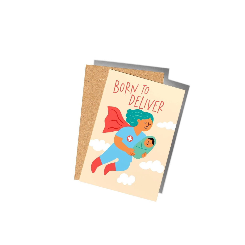 Midwife Born to Deliver, Nurse Thank You Card, Appreciation Card for Labor and Delivery Nurse