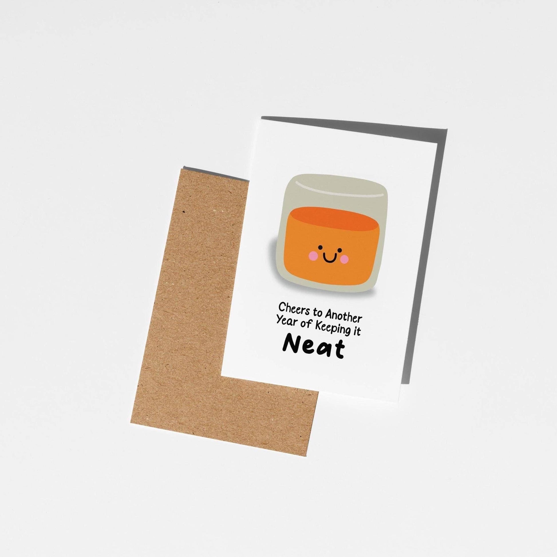 Whiskey Birthday Card, Cheers to Another Year of Keeping it Neat, Birthday Card for Him, Dad Card, Husband
