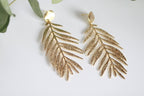 Large Textured Leaf Studs | Tropical Earrings | Kaiko Studio