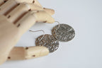Hammered Silver Disc Earrings | Large