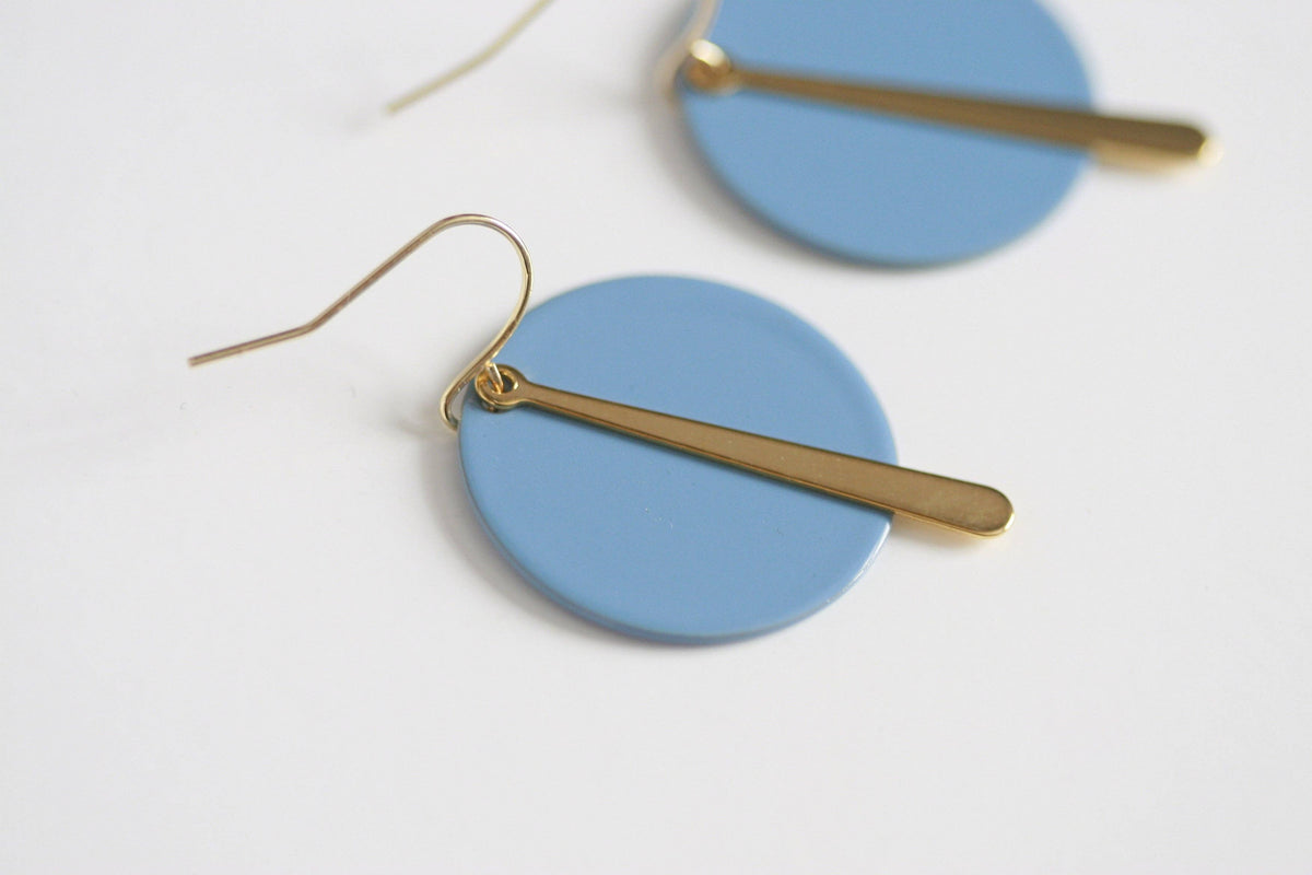 Sky Blue & Gold Statement Earrings | Kaiko Studio