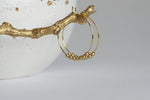 BRASS BEAD ROUND HOOP EARRINGS