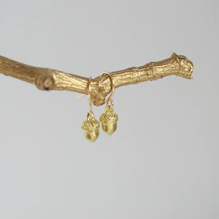 Delicate Acorn Earrings | Kaiko Studio