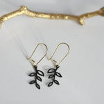 Delicate Brass Leaf Earrings - Stainless Steel Hooks