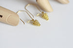 Delicate Pine Cone Earrings | Brass