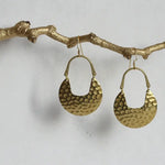 Textured Statement Earrings | Brass