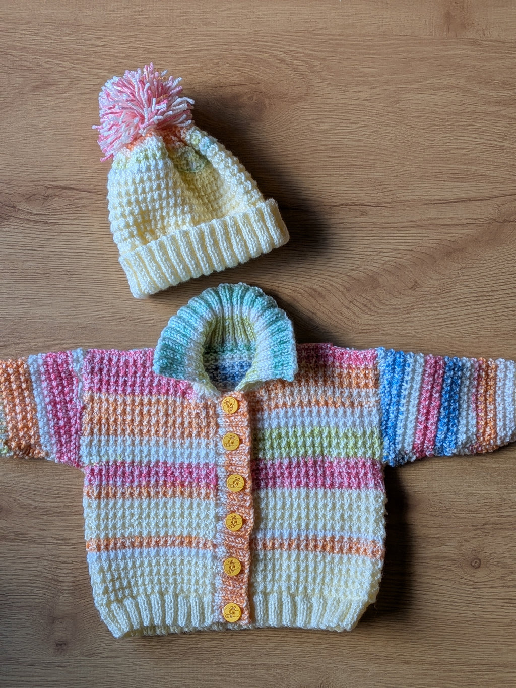 Cardigan and Hat Knitted Set - Handmade in Galway