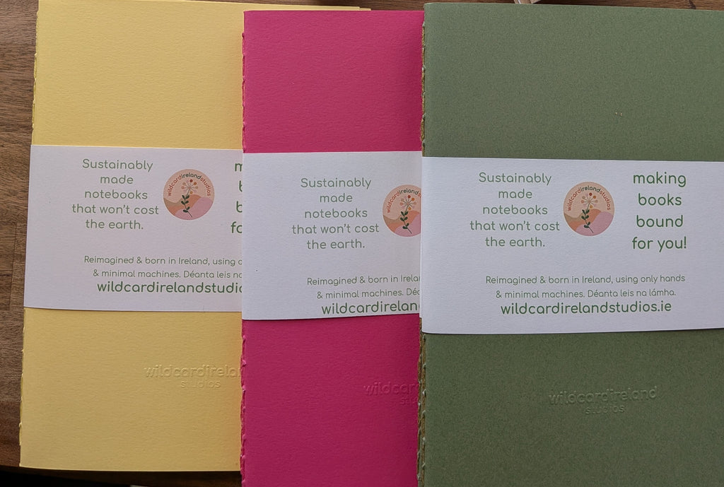 Recycled Italian Paper Notebook - Handmade by Wild Card Ireland Studios