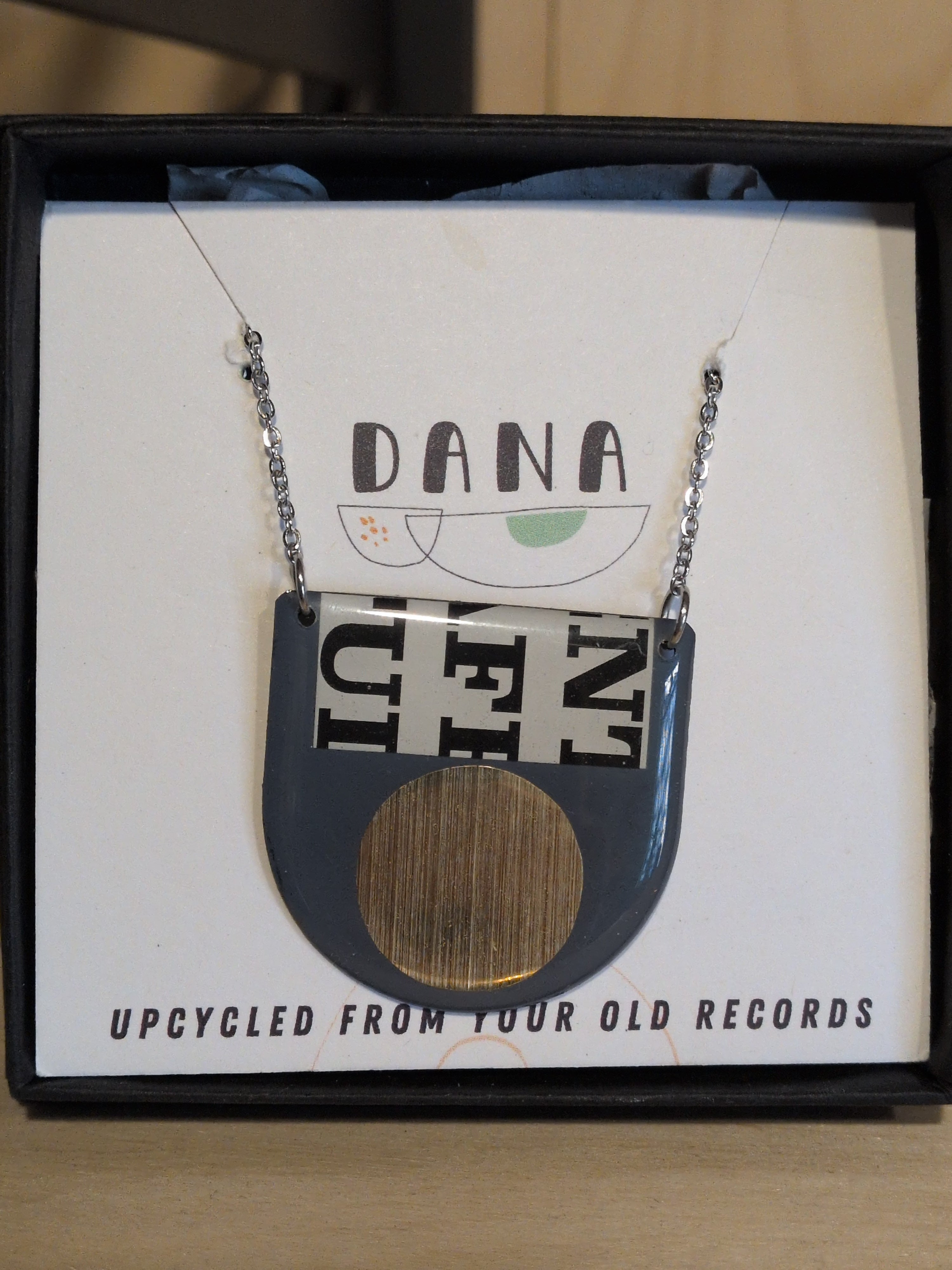 Upcycled Vinyl Necklace - Dana Jewellery