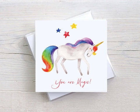 Happy Birthday Unicorn Rainbow - Card