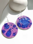 Large Disc Drop Earring - Anemone Purple