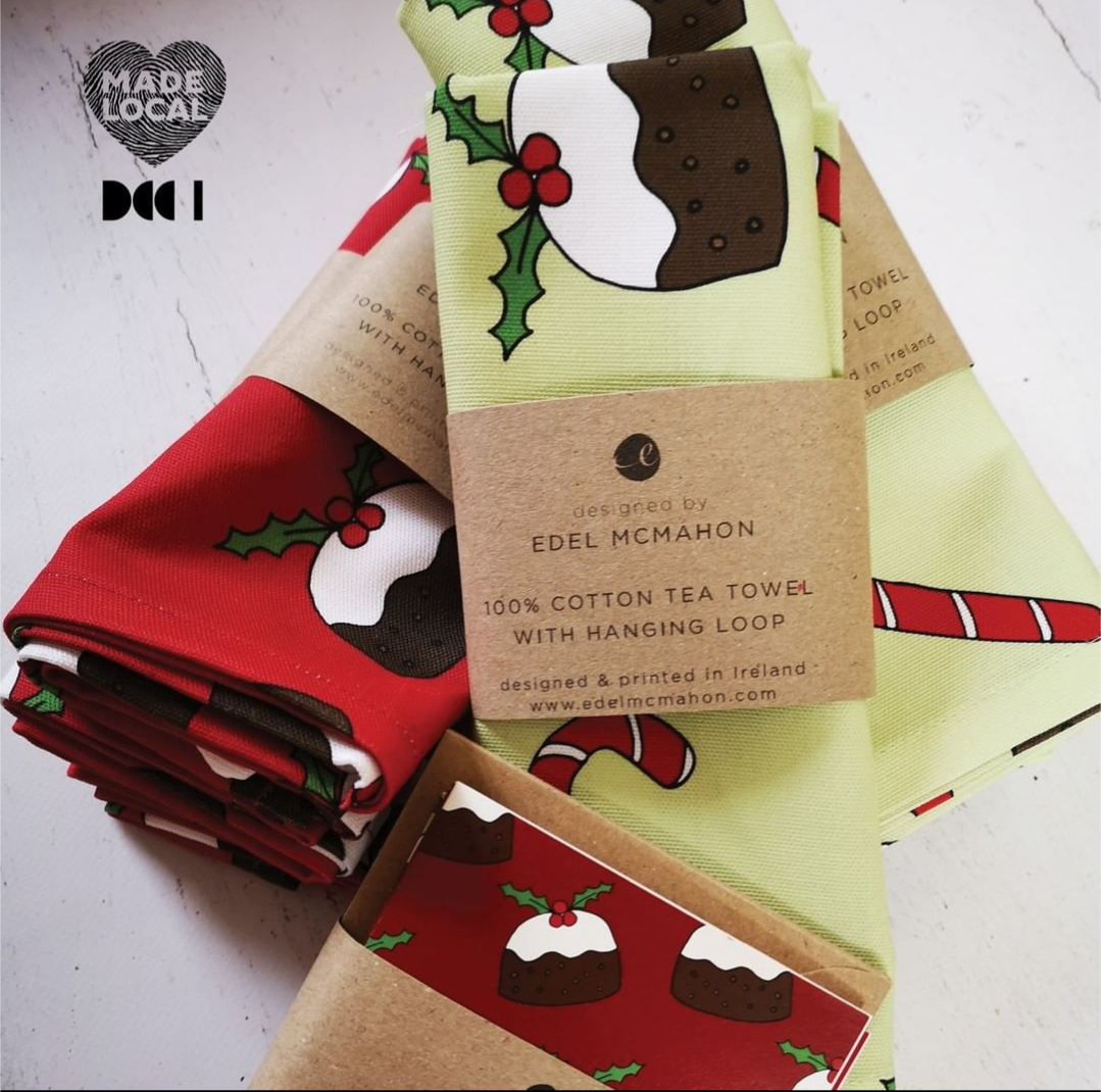 Xmas Red Tea Towel