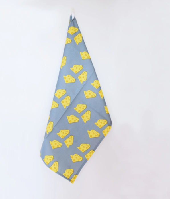 'Cheese' Print Tea Towel