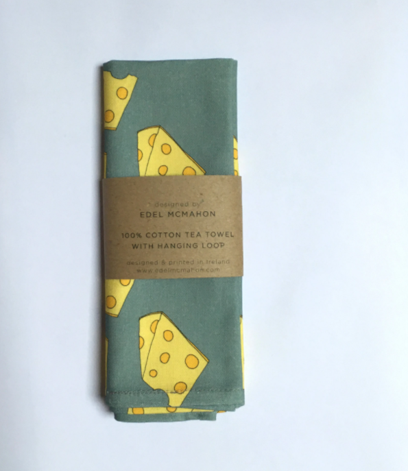 'Cheese' Print Tea Towel