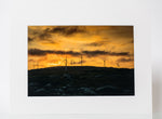 Sunset at Windpark - Mounted Print